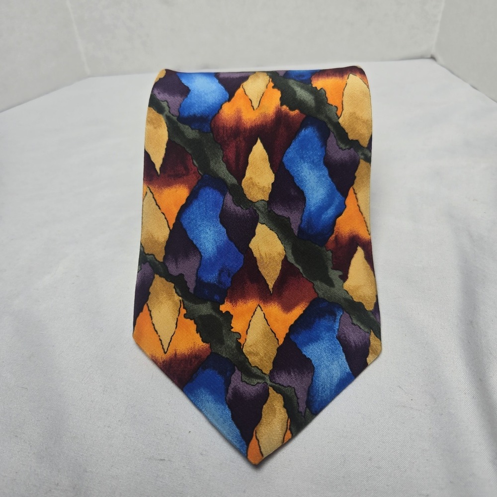 Vtg 90s Jerry Garcia Blue Mountain Collection Six Silk Tie Watercolor USA Art
